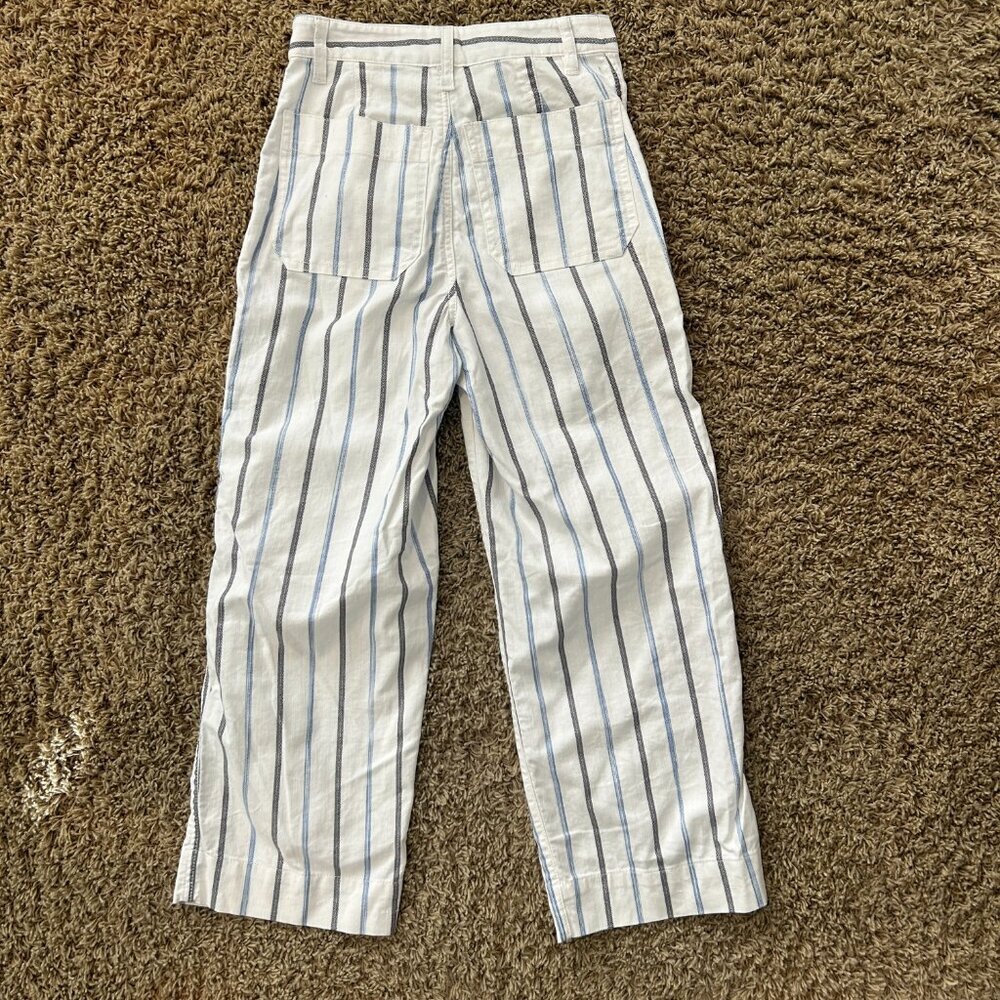 MADEWELL Slim Emmett Wide-Leg Crop Pants in Montpellier Stripe in Women's Sz 24 - Picture 4 of 9